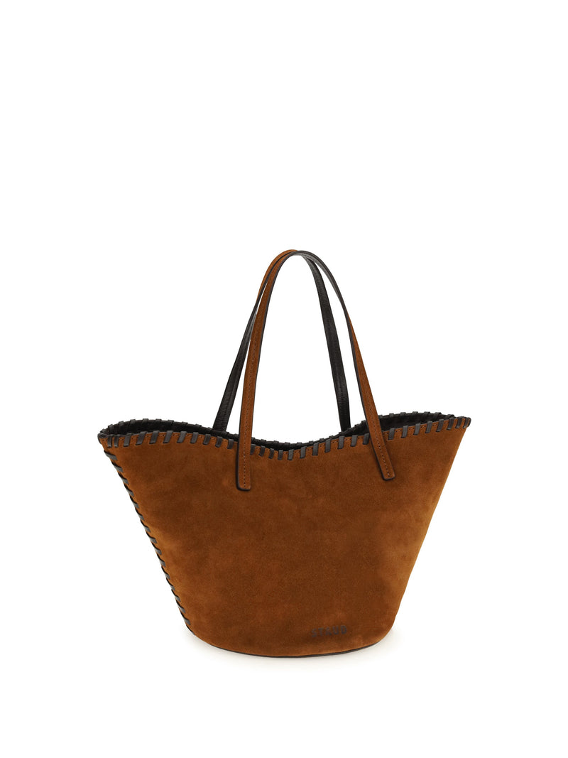 Staud Caro Bucket Bag — Brown Calf Leather Bos Taurus