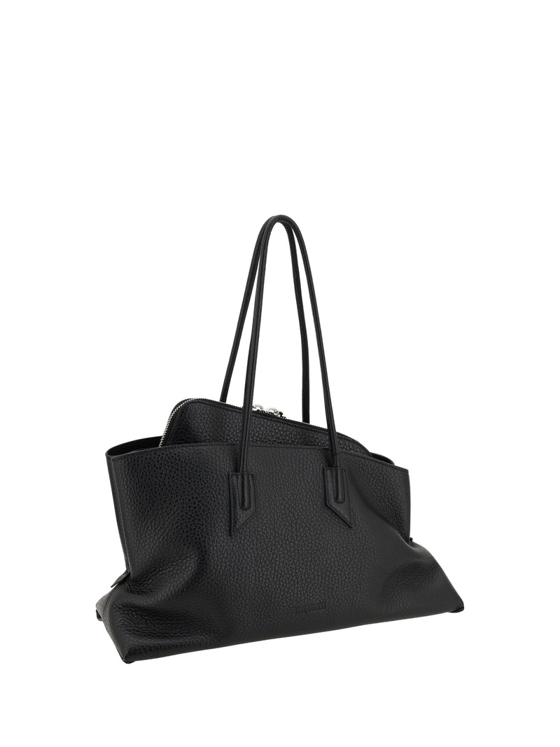 The Attico La Passeggiata Shoulder Bag — Black Calf Leather