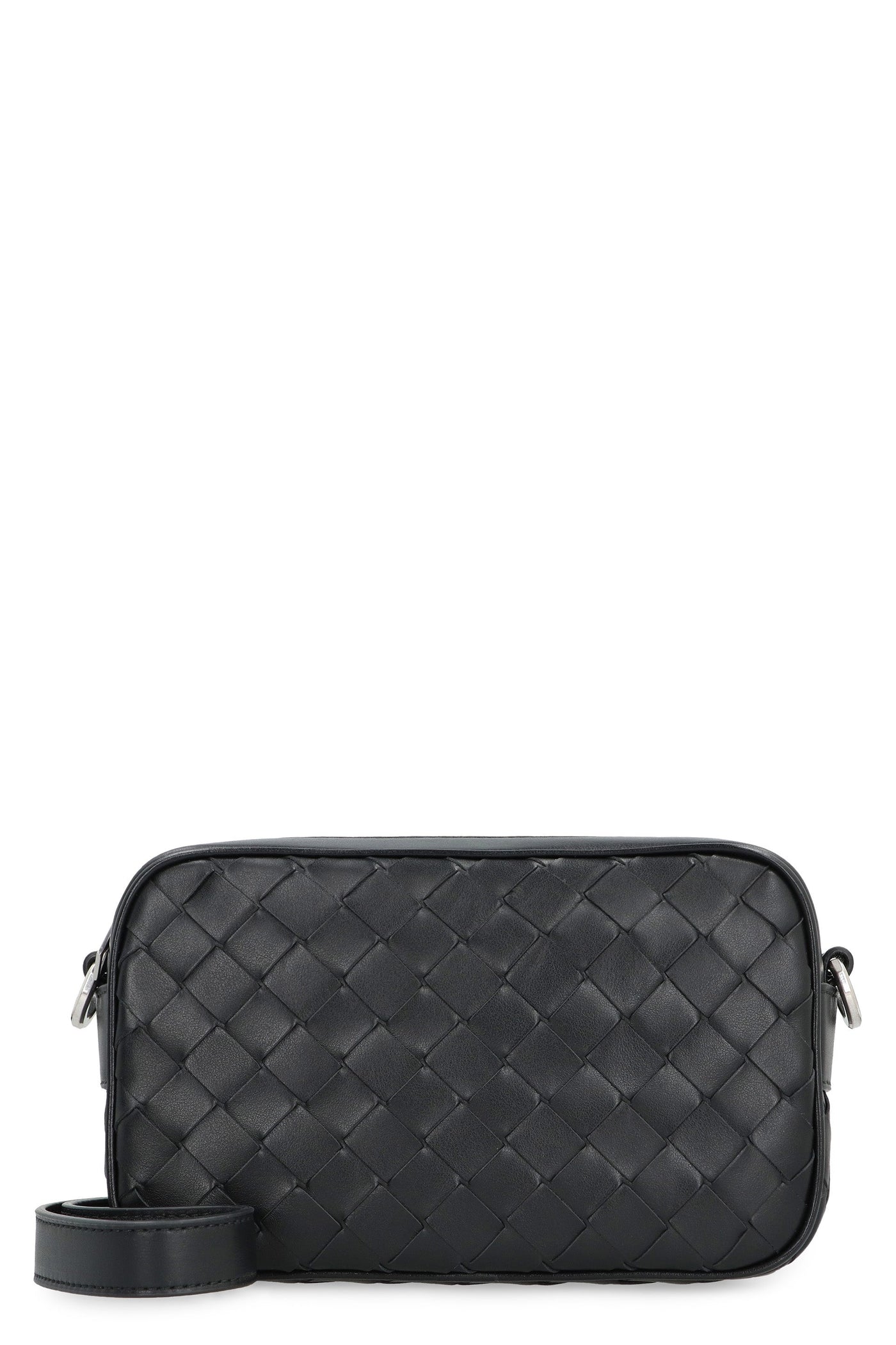 Bottega Veneta Intrecciato Camera Bag — Black Calfskin