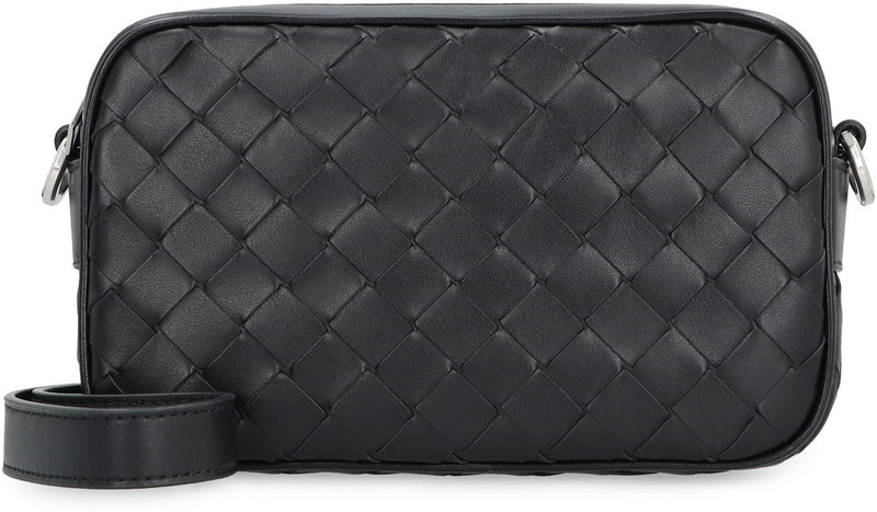 Bottega Veneta Intrecciato Camera Bag — Black Calfskin
