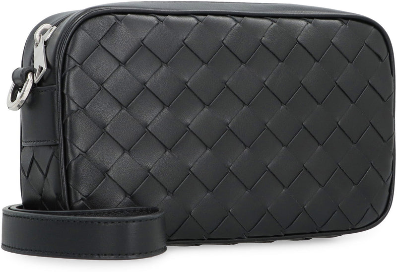 Bottega Veneta Intrecciato Camera Bag — Black Calfskin