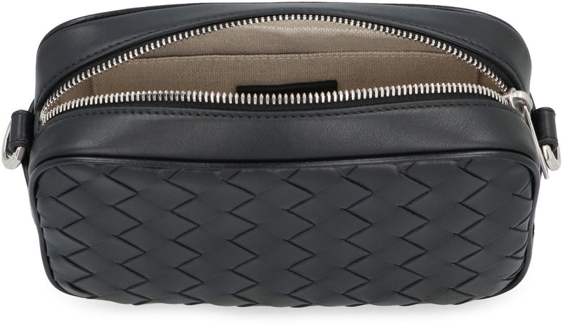 Bottega Veneta Intrecciato Camera Bag — Black Calfskin