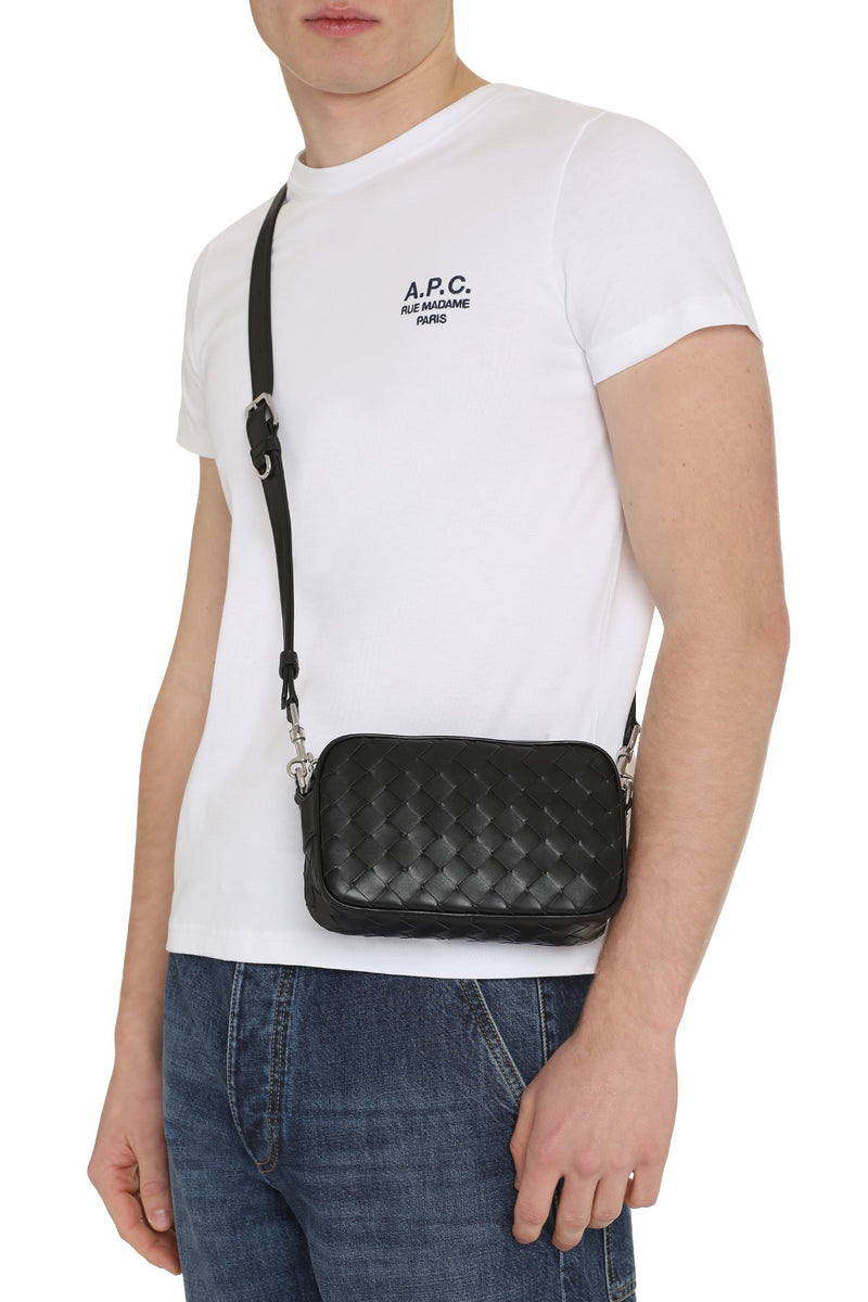 Bottega Veneta Intrecciato Camera Bag — Black Calfskin