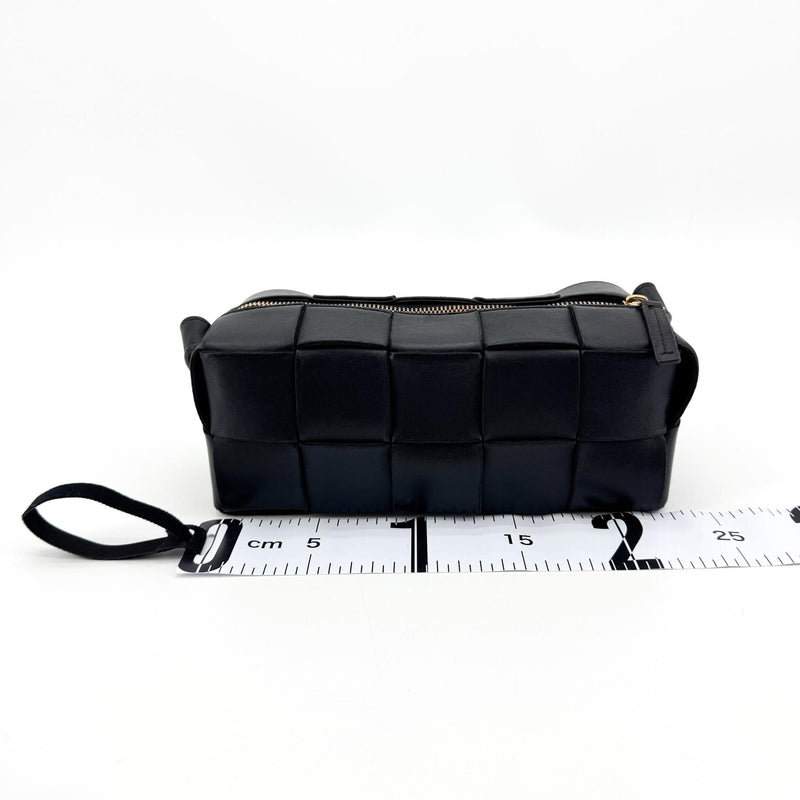Bottega Veneta Brick Cassette Maxi Intrecciato Leather Black Bag