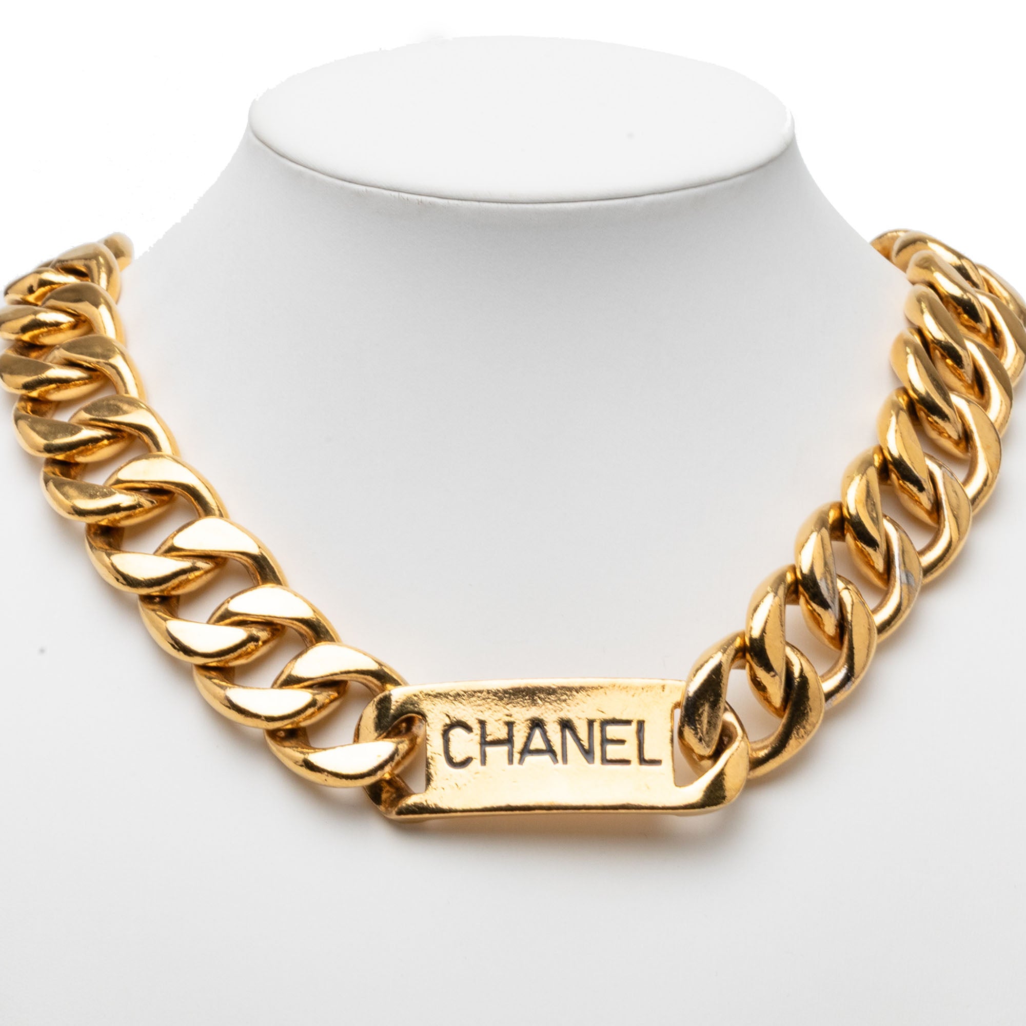 CC Gold Plated Logo Chain Necklace - Image 6