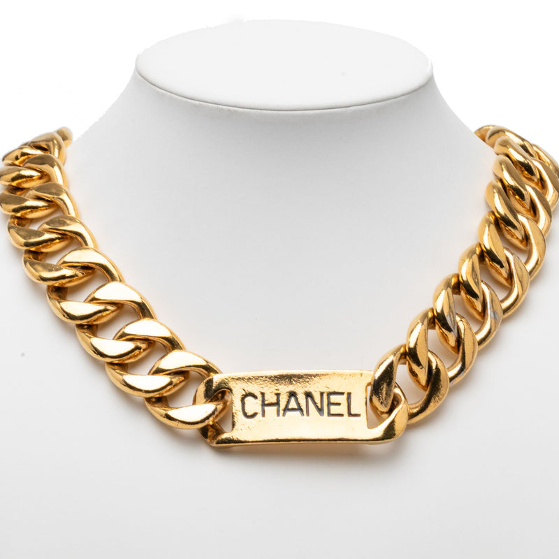 CC Gold Plated Logo Chain Necklace - Image 6