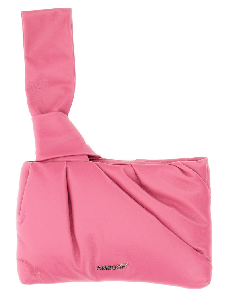 Ambush Nejiri Wrist Clutch — Pink Leather