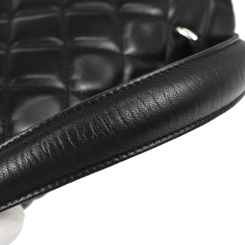 Chanel Vintage Classic Top Handle Flap Quilted Lambskin Black Leather Bag