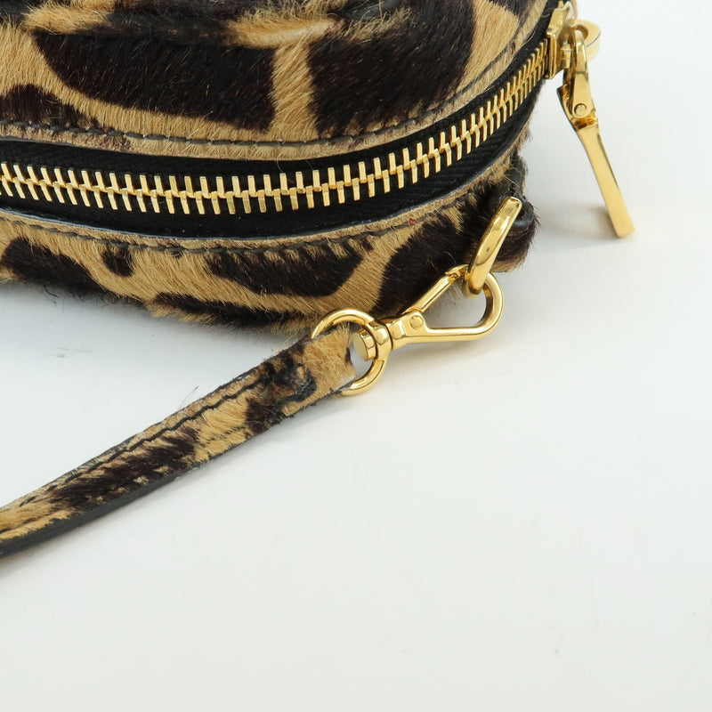 Prada Camera Printed Calf Hair Brown Pony_style_calfskin Bag
