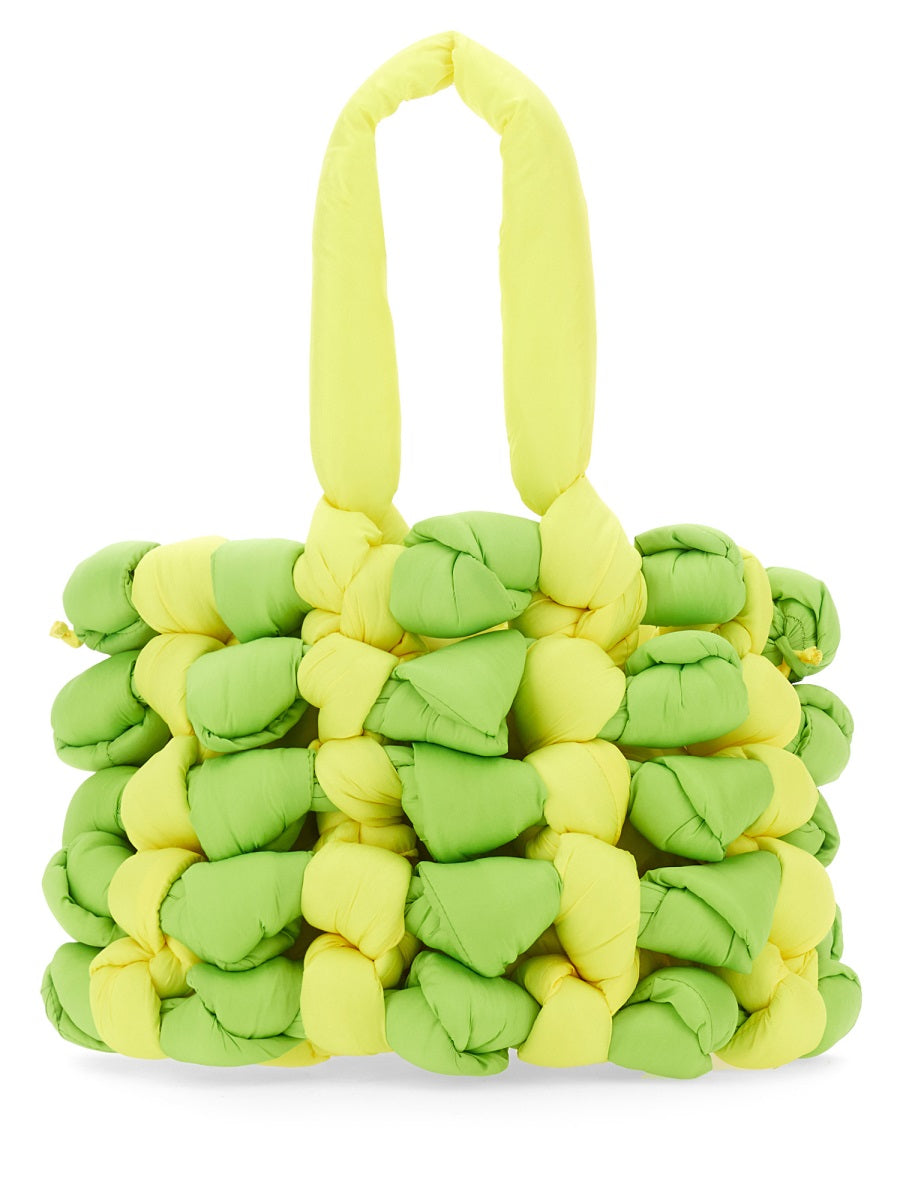 Jw Anderson Woven Polyamide Tote Bag — Green Outer