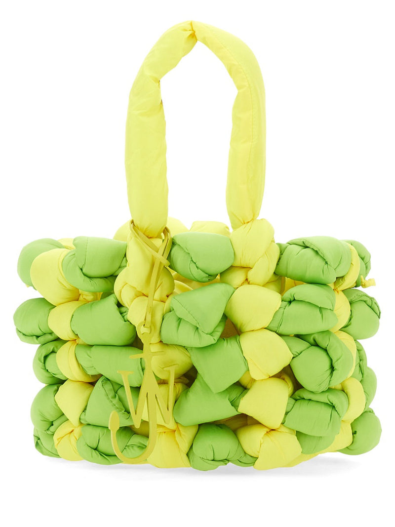 Jw Anderson Woven Polyamide Tote Bag — Green Outer