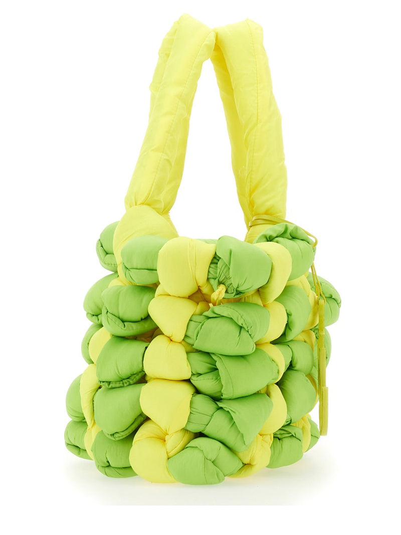 Jw Anderson Woven Polyamide Tote Bag — Green Outer