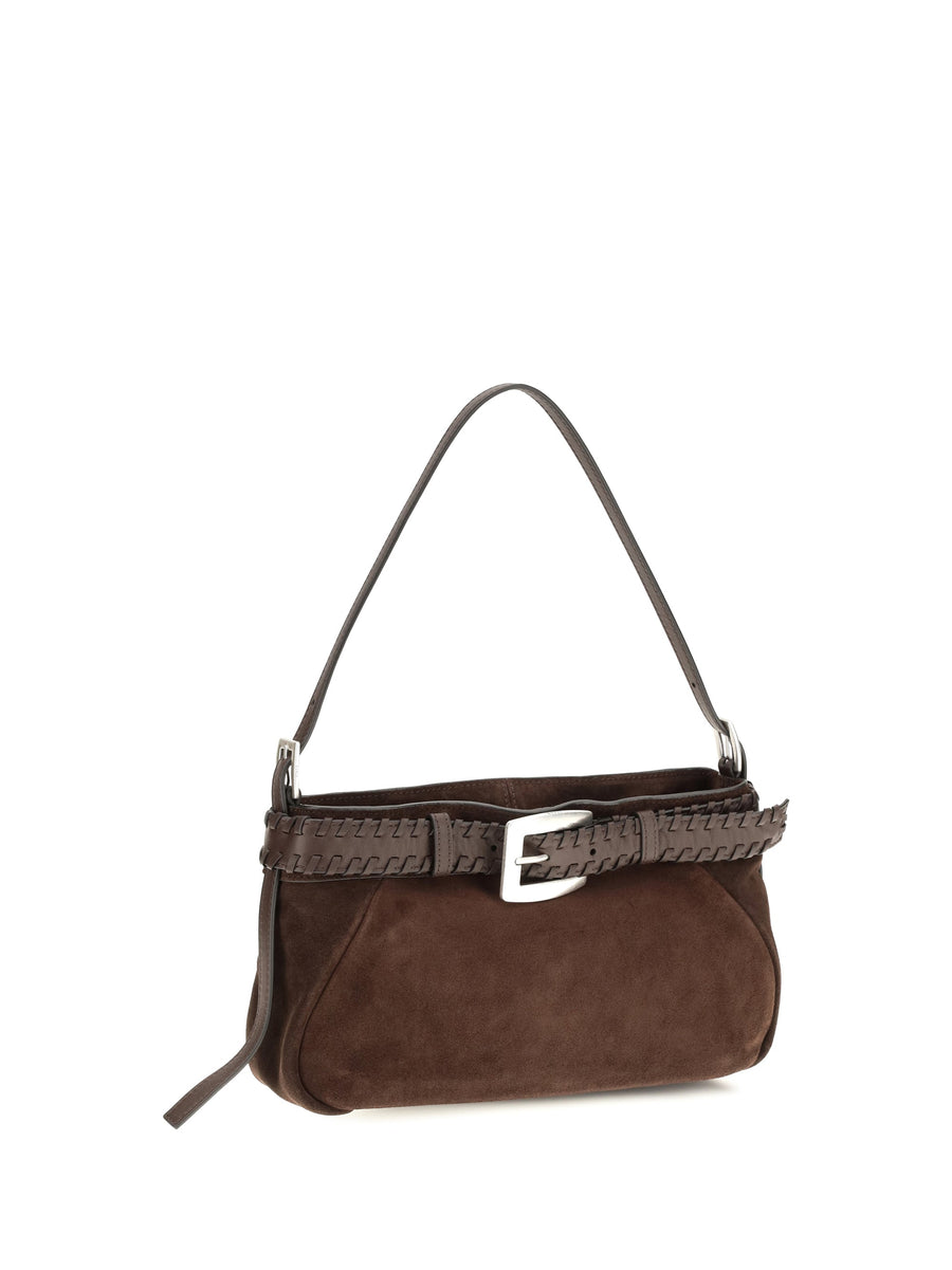 Staud Brooklyn Shoulder Bag — Brown Lamb Leather