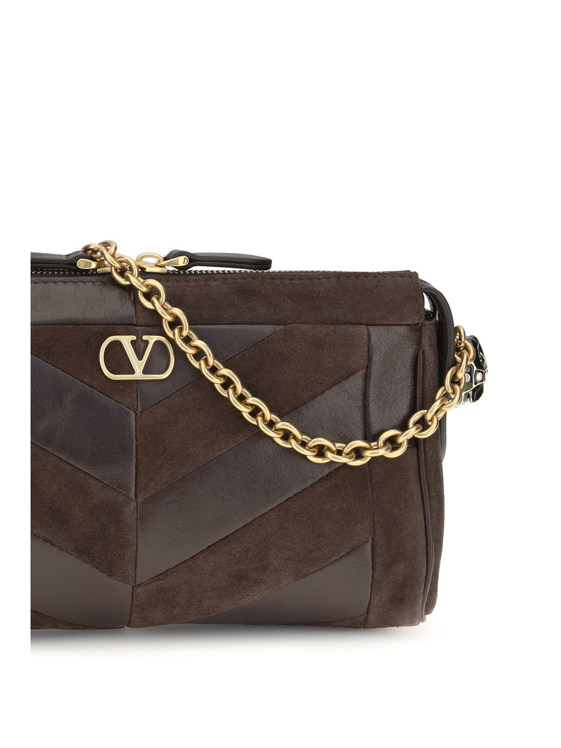 Valentino Garavani Panthea Shoulder Bag — Brown Calf Leather Bos Taurus