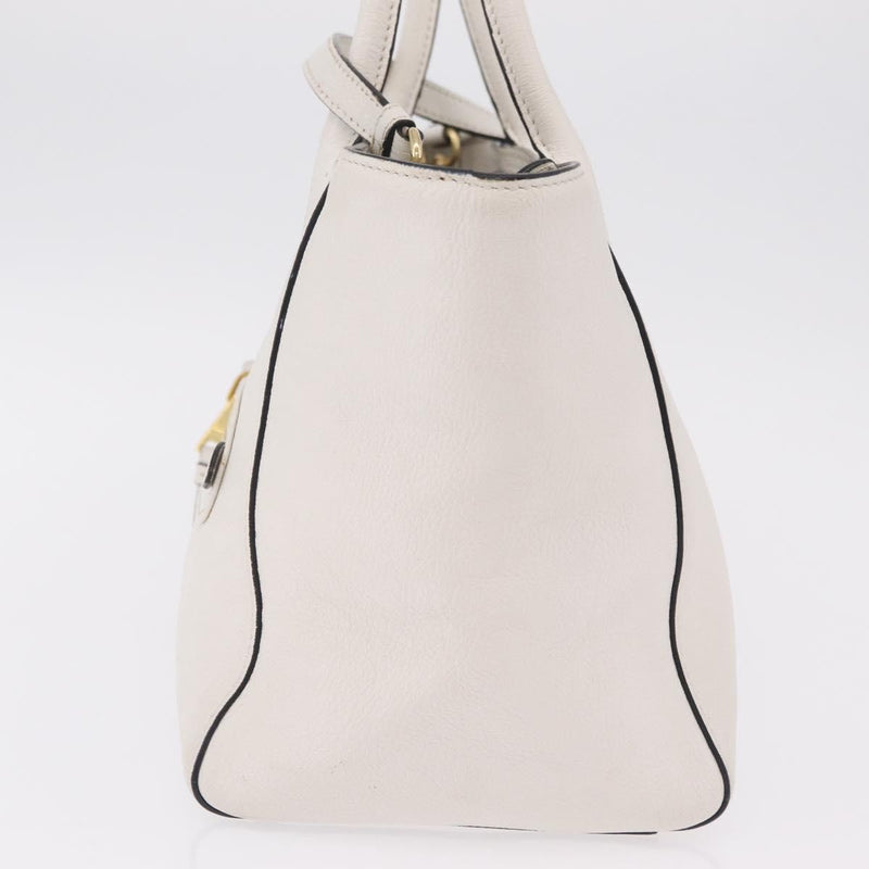 Miu Miu Madras Front Zip Leather White Bag