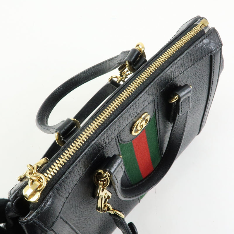 Gucci Ophidia Top Handle Leather Black Bag