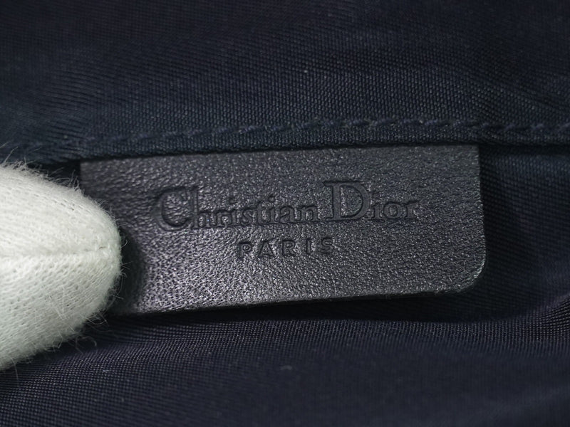 Christian Dior Saddle Zip Diorissimo Canvas Navy Bag