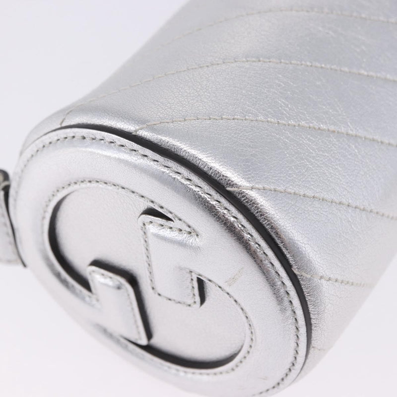 Gucci Blondie Diagonal Quilted Leather Silver Bag