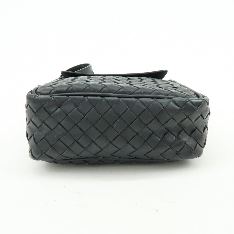 Bottega Veneta Front Pocket Messenger Intrecciato Nappa Black Leather