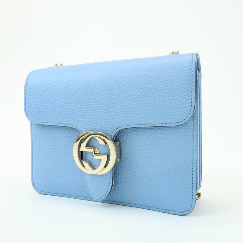 Gucci Interlocking Leather Blue Bag