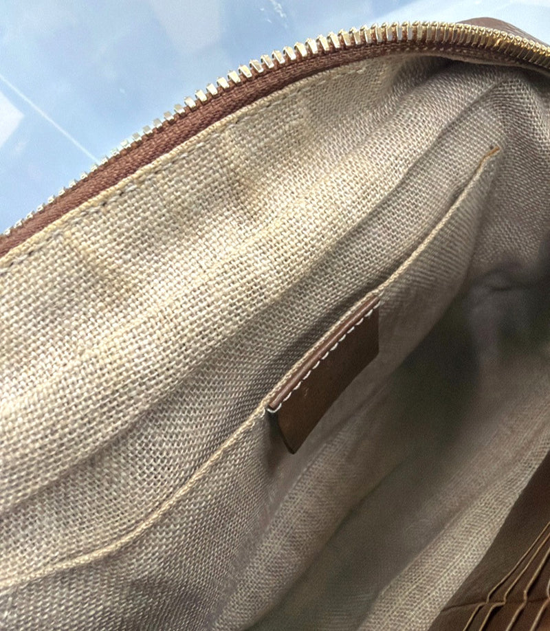 Gucci Bree Disco Gg Canvas With Leather Brown Bag