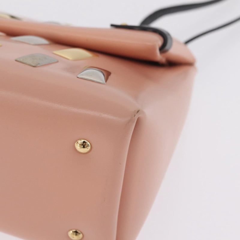 Louis Vuitton Sac Triangle Embellished Glazed Calfskin Pink Leather Bag