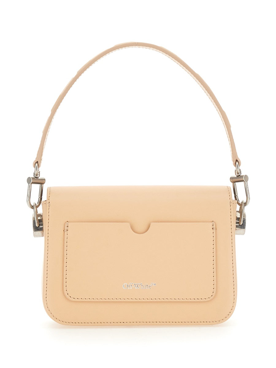 Off-White Full-Grain Leather Shoulder Bag — Beige