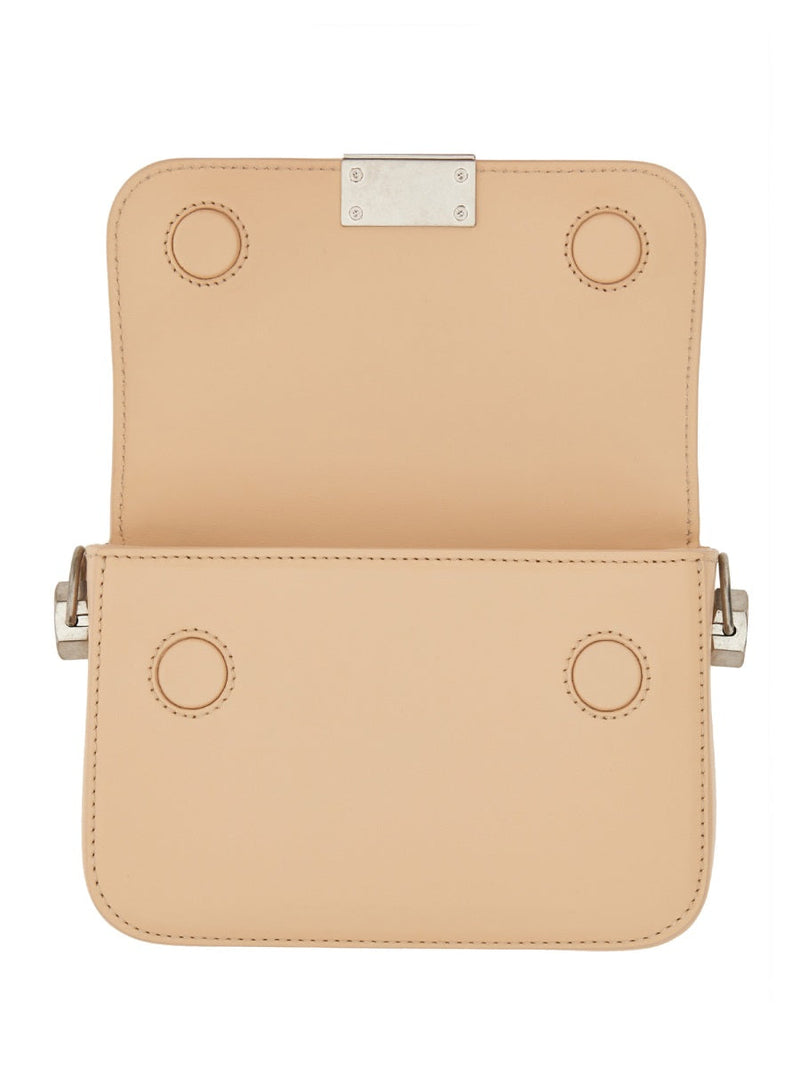 Off-White Full-Grain Leather Shoulder Bag — Beige