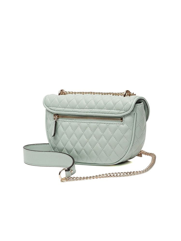 Guess Quilted Polyurethane Crossbody Bag — Green