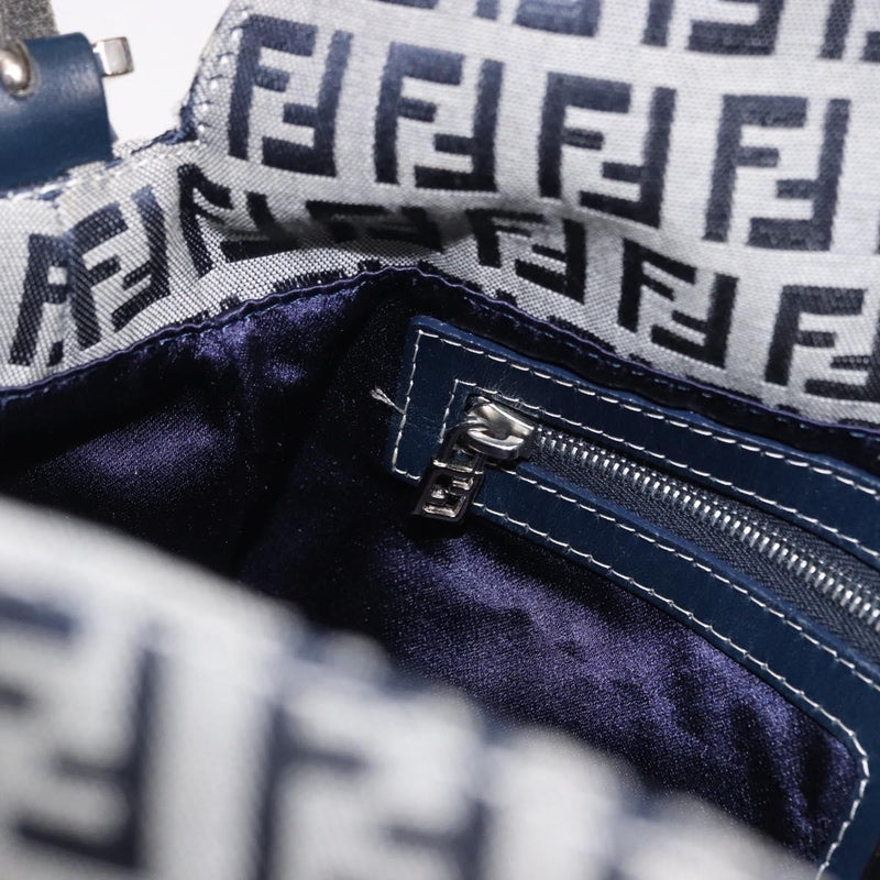 Fendi Baguette Zucchino Canvas Navy Bag