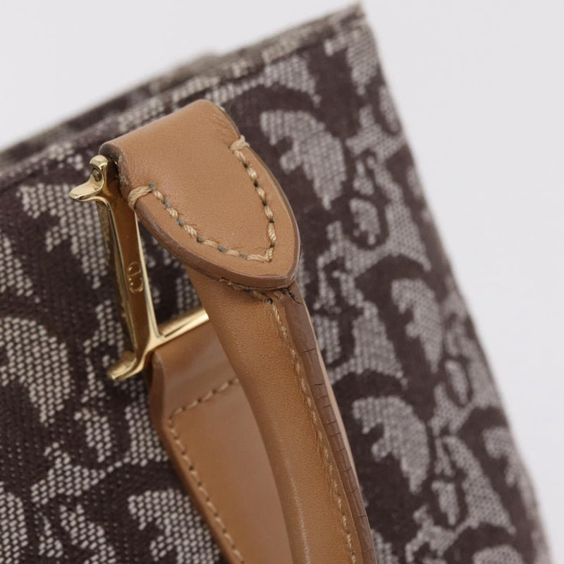 Christian Dior Vintage Open Diorissimo Canvas Brown Bag