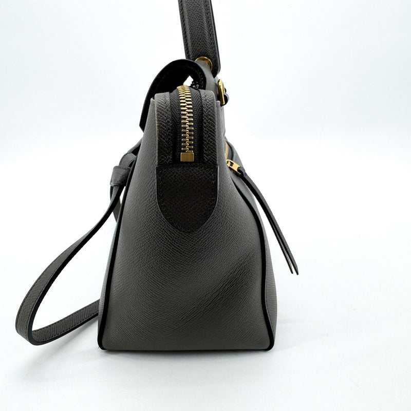 Celine Belt Calfskin Gray Leather Bag