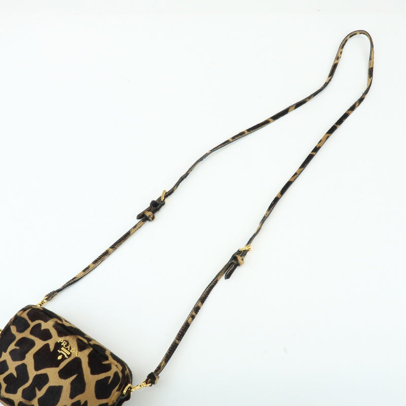 Prada Camera Printed Calf Hair Brown Pony_style_calfskin Bag