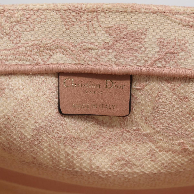 Christian Dior Book Embroidered Canvas Pink Bag