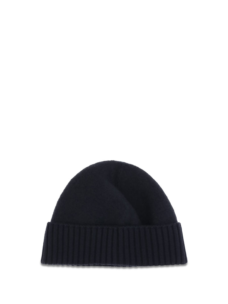 Dolce & Gabbana Gx53ktjdvlq Wool Ribbed Beanie — Black Beanies