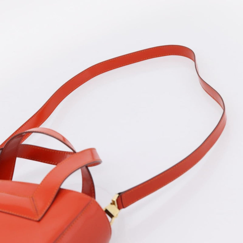 Celine Top Handle Leather Orange Bag