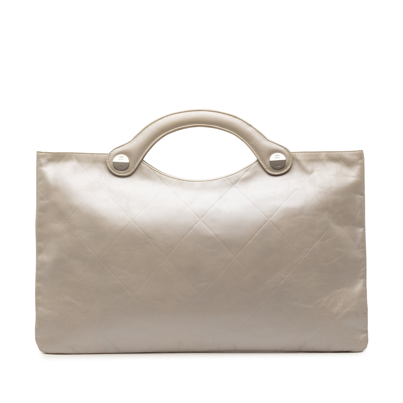 Metallic Embossed Calfskin Flat Handbag - Image 1