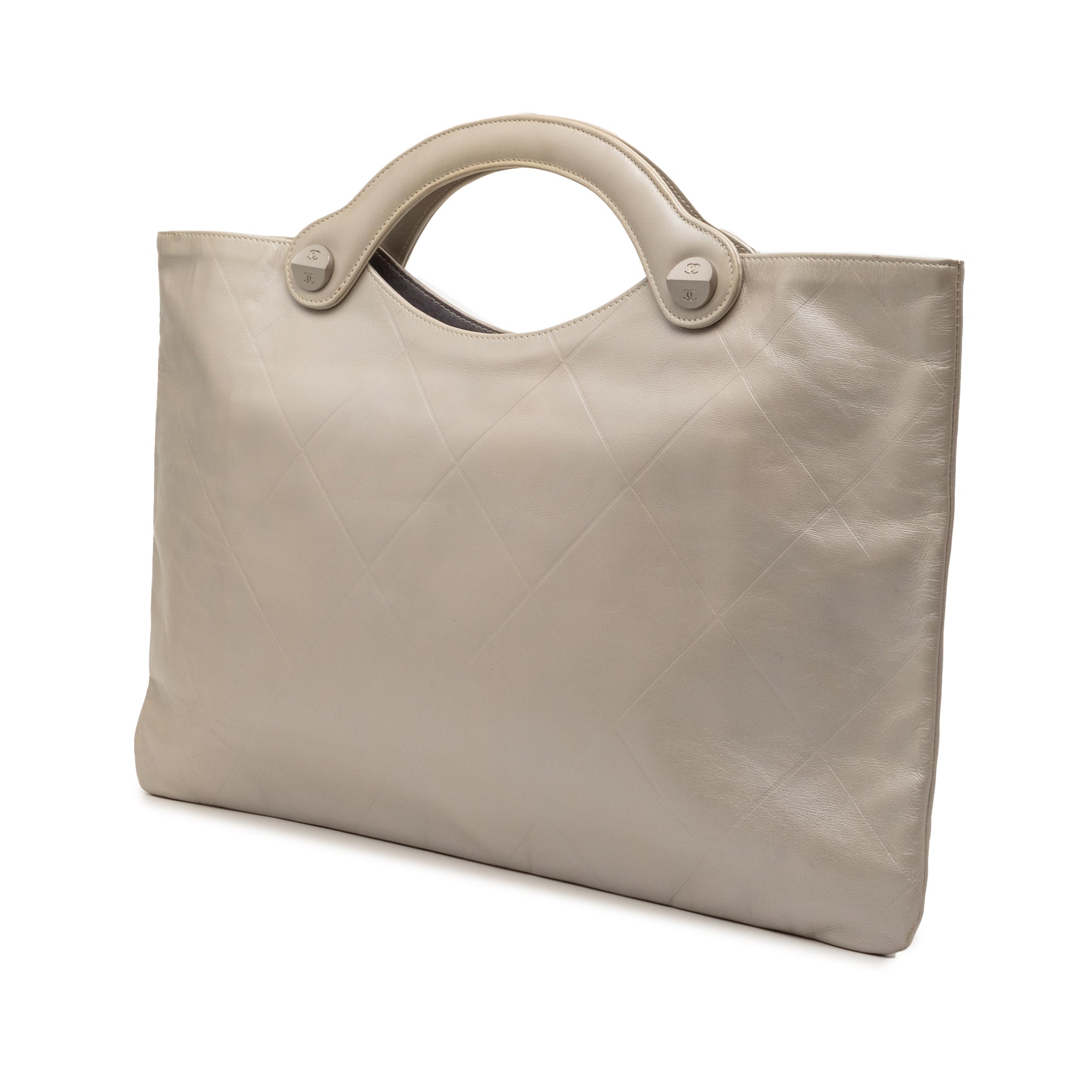 Metallic Embossed Calfskin Flat Handbag - Image 2