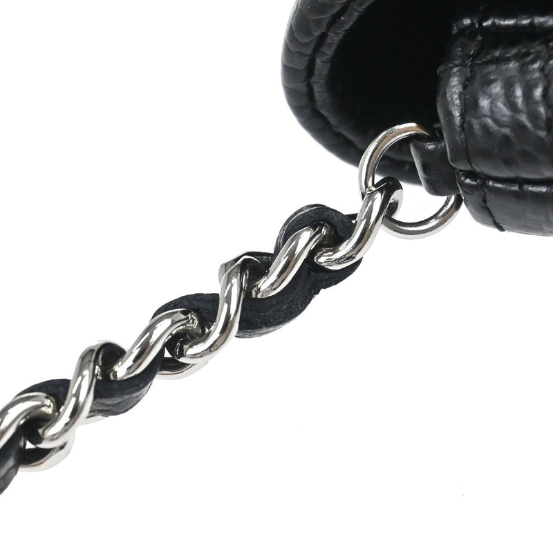 Chanel Timeless Half Moon Flap Caviar Black Leather Bag