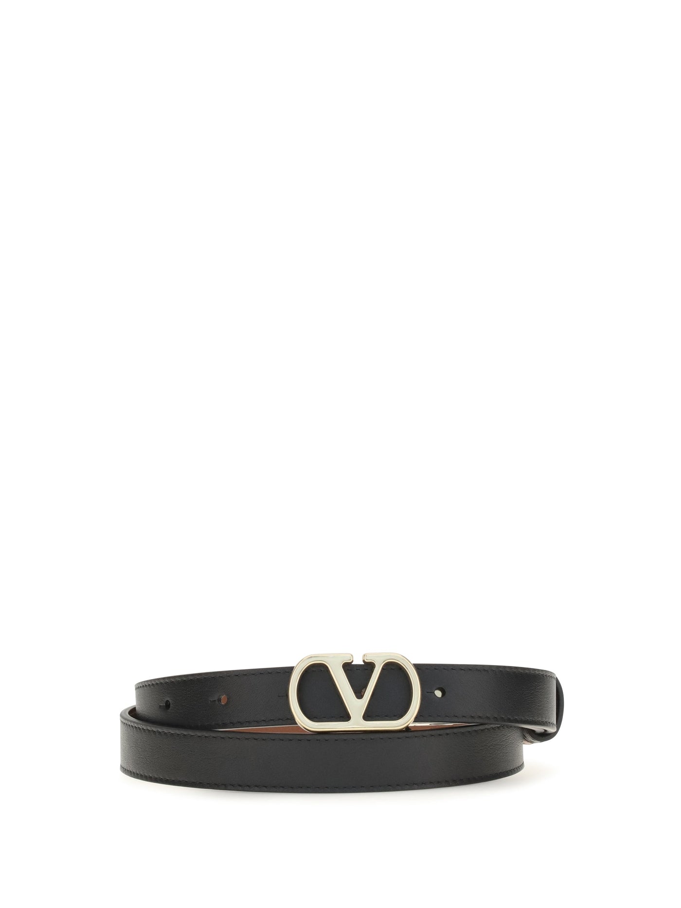 Valentino Garavani Belt — Black Calf Leather Bos Taurus