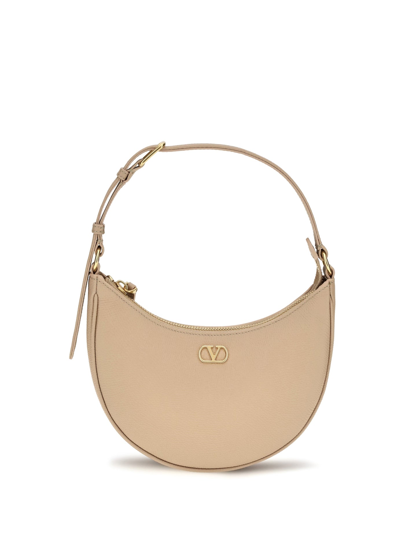 Valentino Garavani Hobo Bag — Beige Calf Leather Bos Taurus
