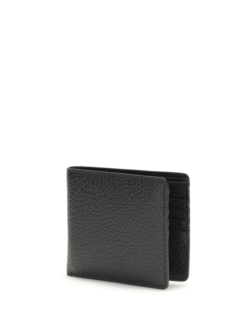 Maison Margiela Contrast-Stitched Calf Leather Wallet — Black Bos Taurus