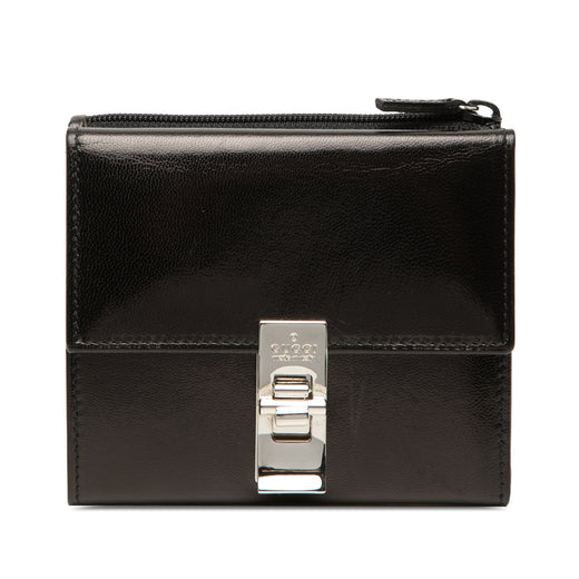 Calfskin Metal Clasp Bifold Small Wallet - Image 1