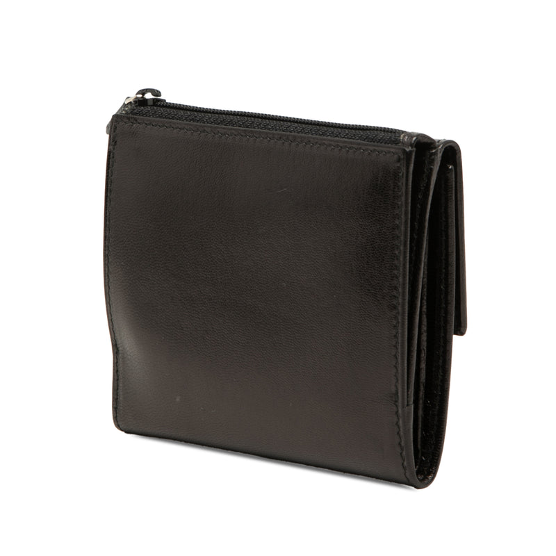 Calfskin Metal Clasp Bifold Small Wallet - Image 2