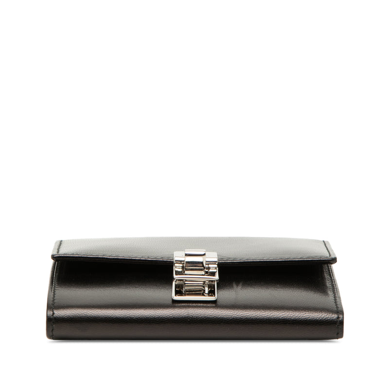 Calfskin Metal Clasp Bifold Small Wallet - Image 3