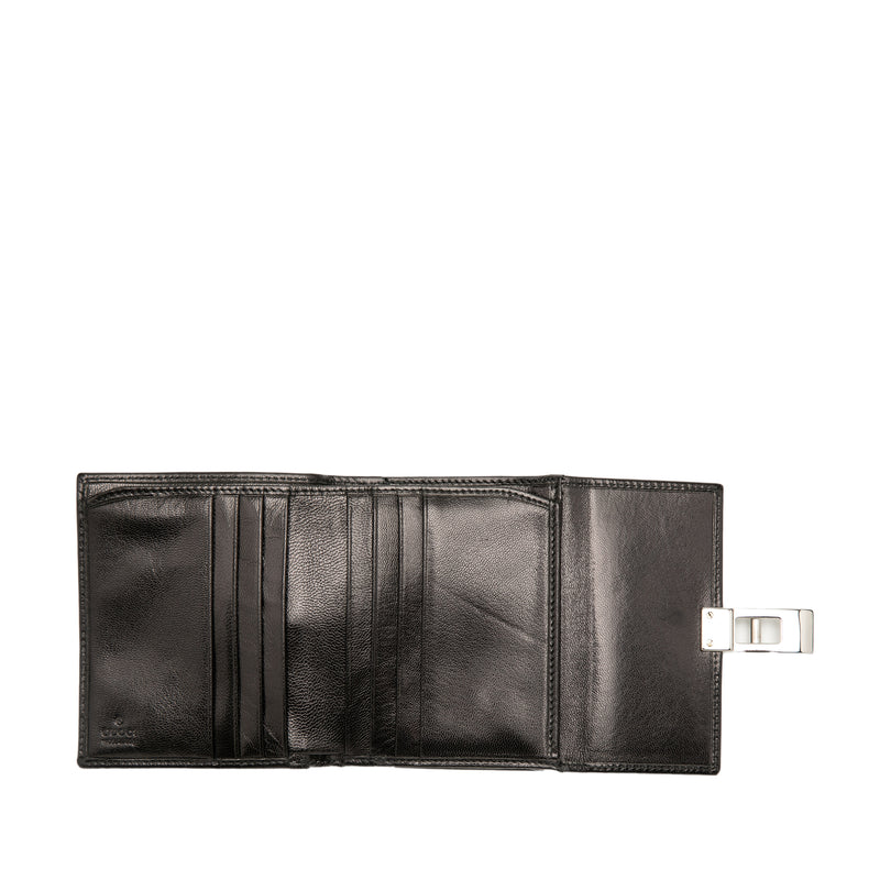 Calfskin Metal Clasp Bifold Small Wallet - Image 7