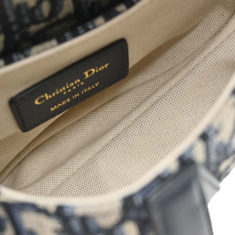 Christian Dior Saddle Oblique Canvas Navy Bag