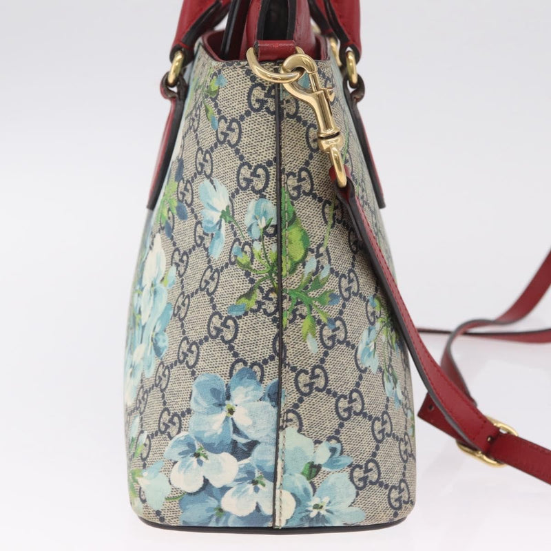 Gucci Linea A Convertible Blooms Print Gg Coated Canvas Navy Bag