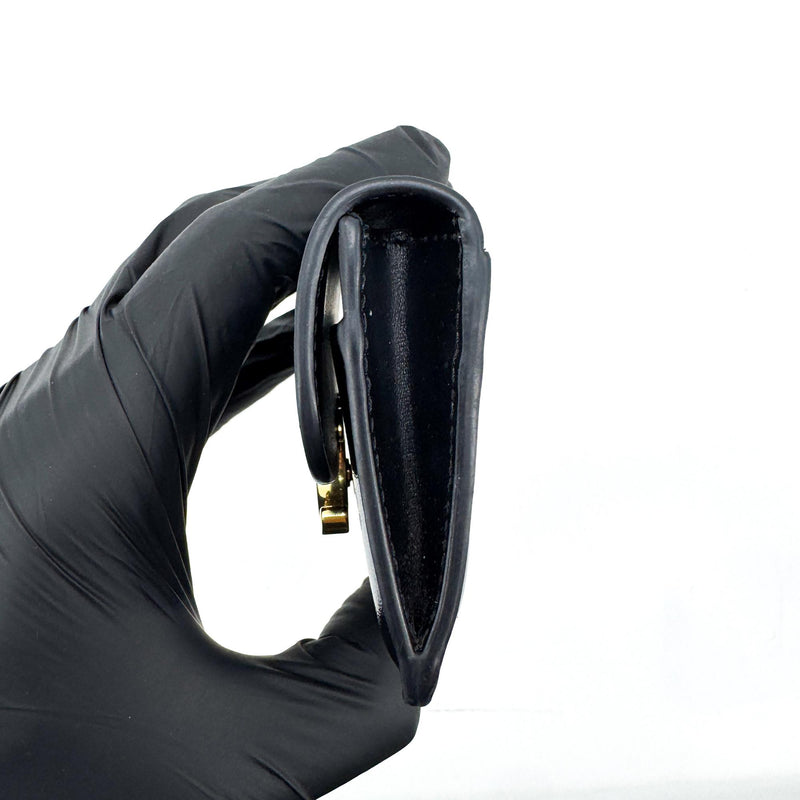 Celine Triomphe Card Case Leather Black Accessory