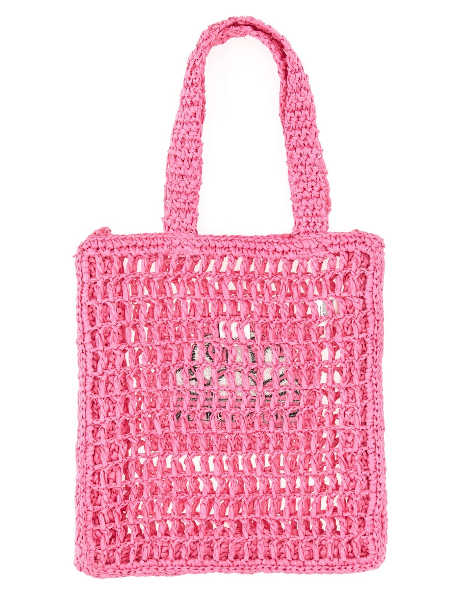Sundek Logo-Detail Paper Shoulder Bag — Pink